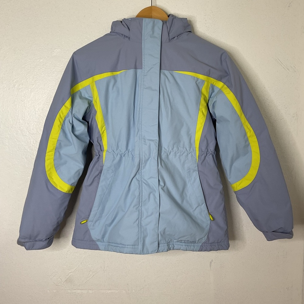 L.L. Bean Girls Blue Thinsulate Hooded Winter Jacket Outdoor Snow, Large 14/16